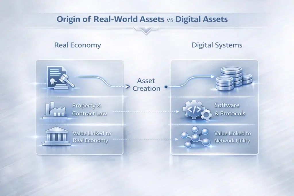 Origin of Real-World Assets vs Digital Assets