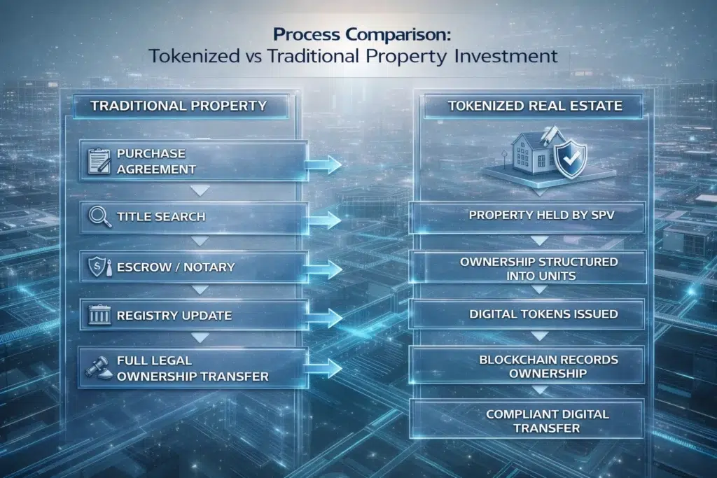 Tokenized vs traditional property investment process