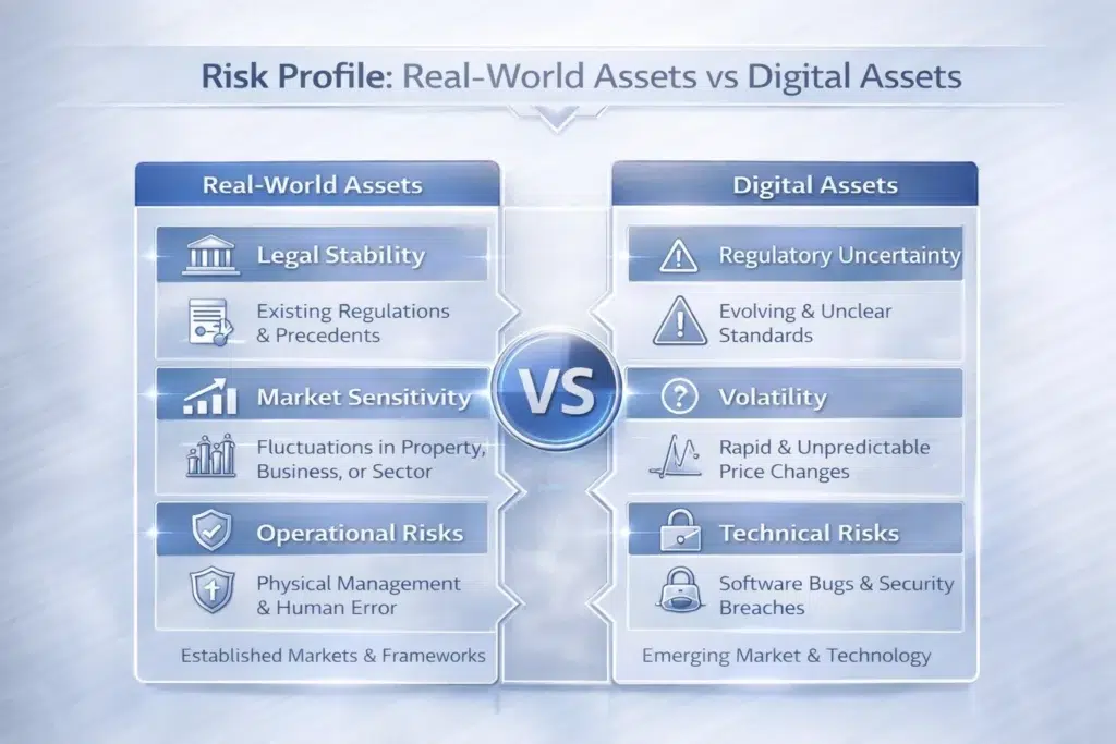 risk profiles of real-world assets vs digital assets